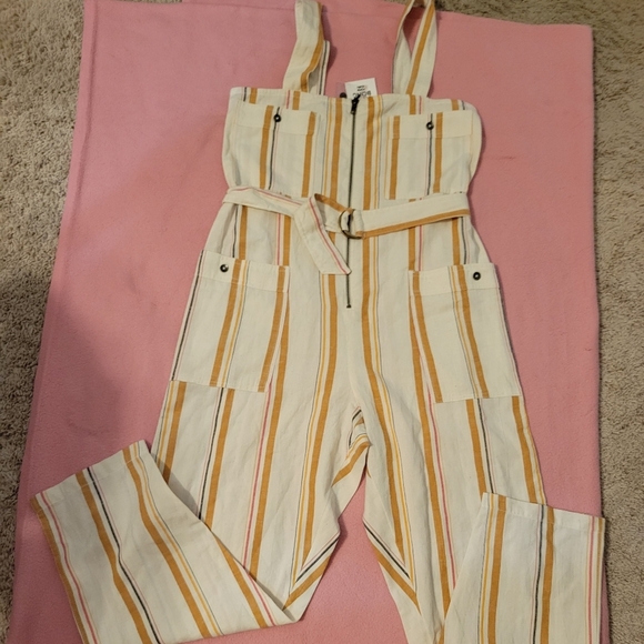 Billabong stripes retro y2k  Jumpsuit patch front pocket - Picture 7 of 14